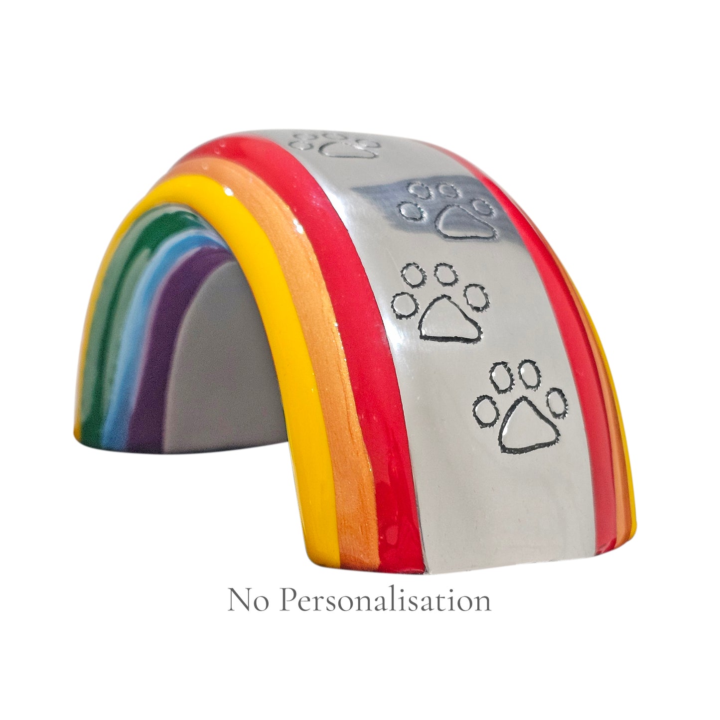 Urne funéraire personnalisée pour animal de compagnie Rainbow Bridge - Boîte et sac en velours GRATUITS