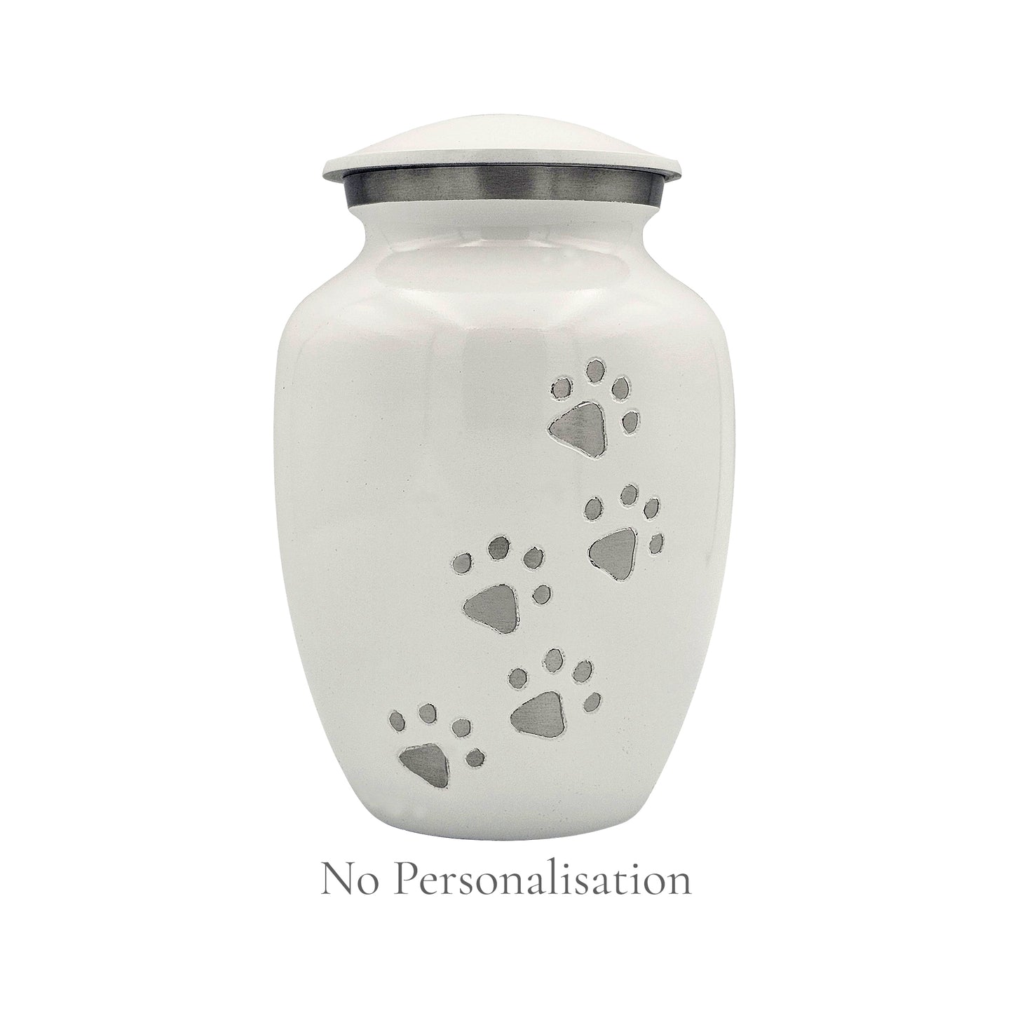 White Running Paw Pet Urn – Personalised - For Pets upto 30kg/66lbs