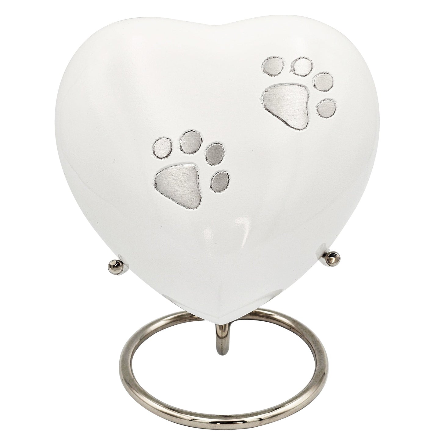 Medium White Heart Pet Urn – Perfectly Imperfect - For Pets upto 15kg/33lbs - LFmemories - For Then, For Now, Forever.