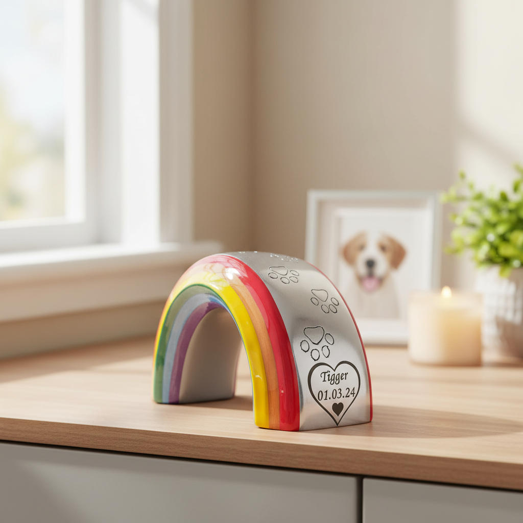 Medium Rainbow Bridge Pet Urn – Offer - For Pets 13kg/29lbs - LFmemories - For Then, For Now, Forever.