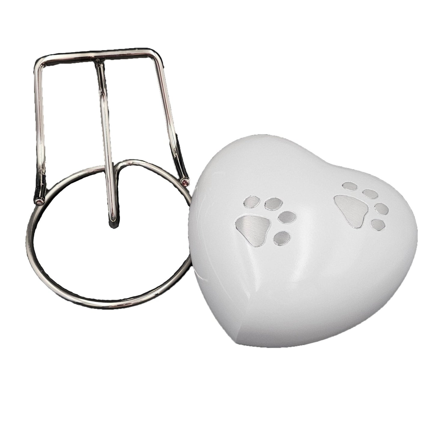 Large White Heart Pet Urn – Personalised - Living Forever Memories - For then, For now, Forever.