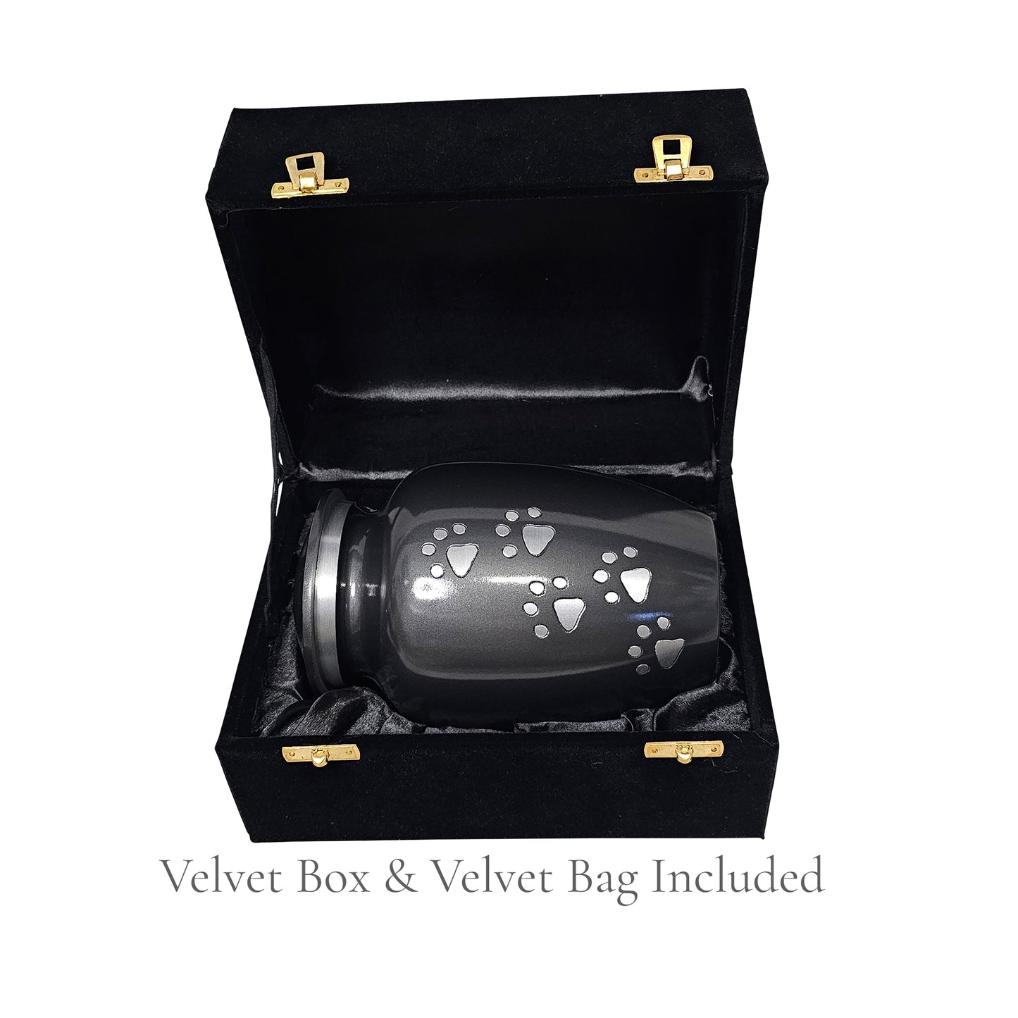 Grey Running Paw Pet Urn – Personalised - For Pets upto 30kg/66lbs