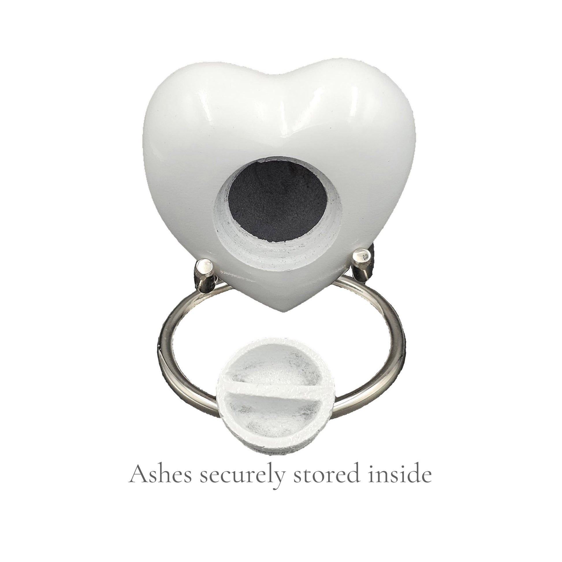 Small White Heart Pet Urn – Personalised - For Pets upto 2.1k0g/4.63lbs - LFmemories - For Then, For Now, Forever.