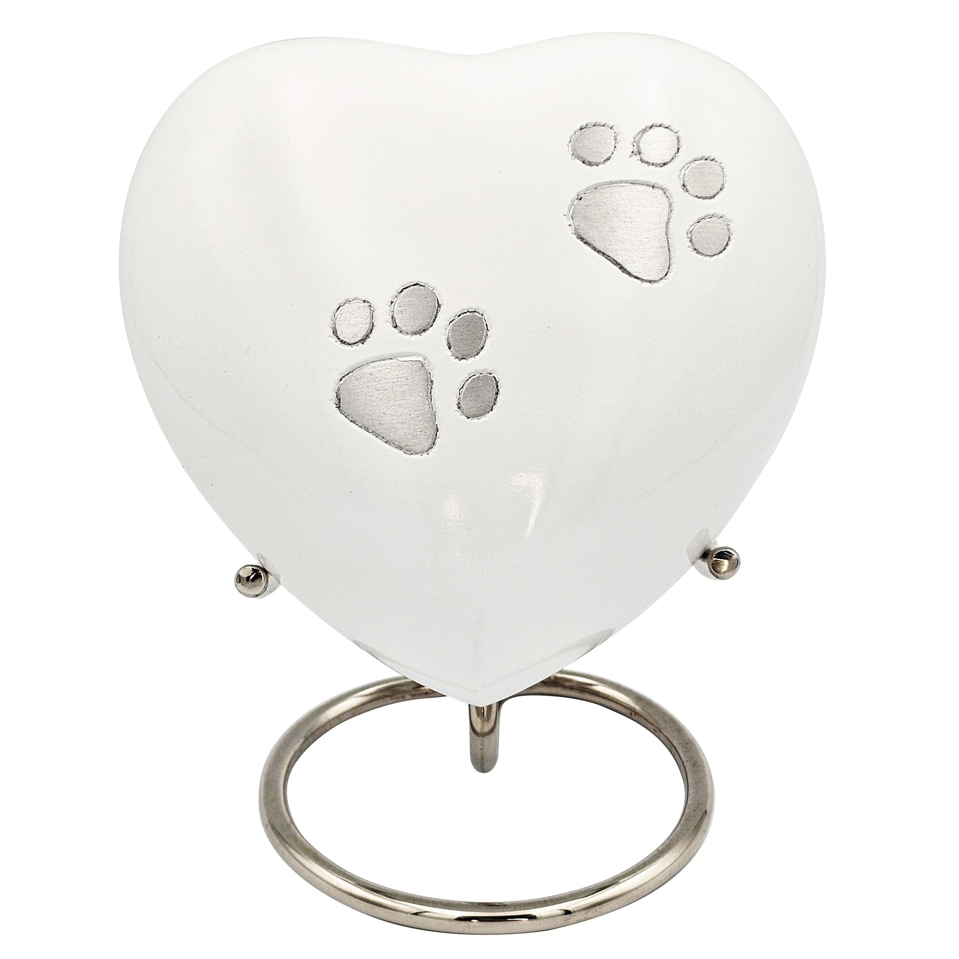 Medium White Heart Pet Urn – Perfectly Imperfect - For Pets upto 15kg/33lbs - LFmemories - For Then, For Now, Forever.