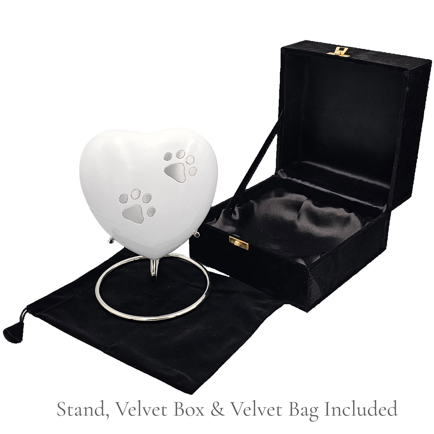 Medium White Heart Pet Urn – Personalised - For Pets upto 15kg/33lbs