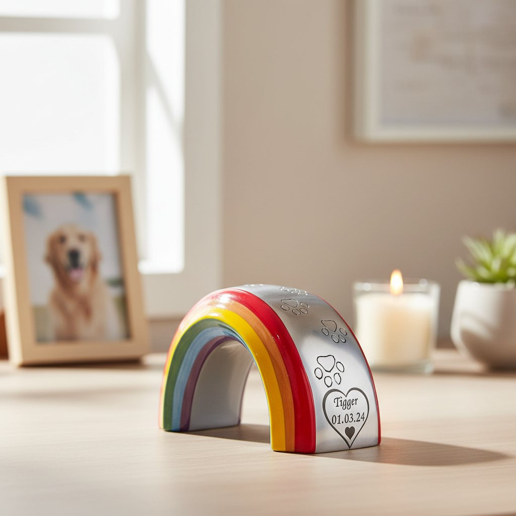 Medium Rainbow Bridge Pet Urn – Offer - For Pets 13kg/29lbs - LFmemories - For Then, For Now, Forever.