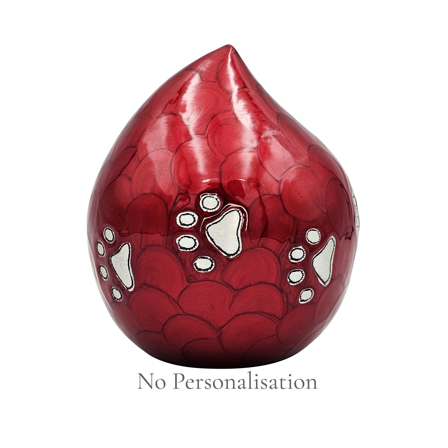 Deep Red Teardrop Pet Urn – Personalised - For Pets upto 20kg/44lbs
