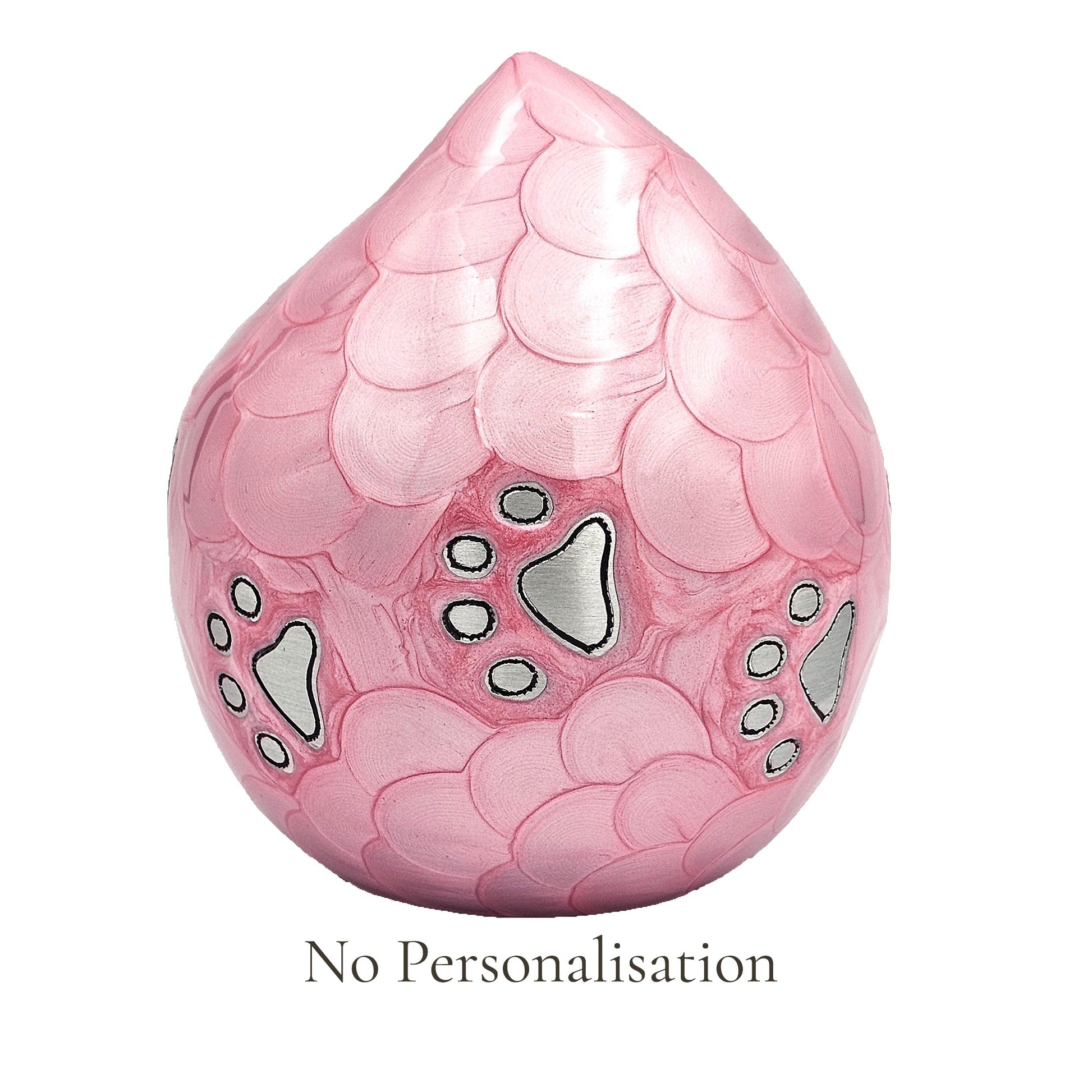 No Personalisation blush pink teardrop urn
