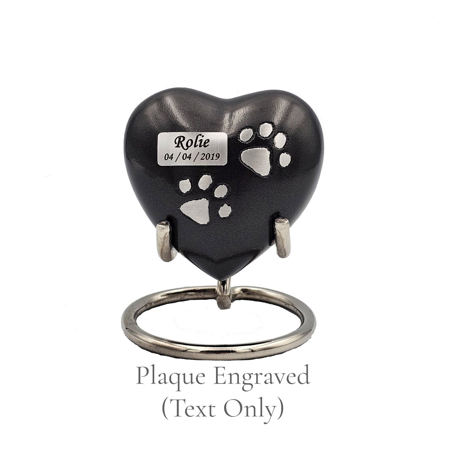 Small Grey Heart Pet Urn – Personalised - For Pets upto 2.1k0g/4.63lbs (Copy) - LFmemories - For Then, For Now, Forever.