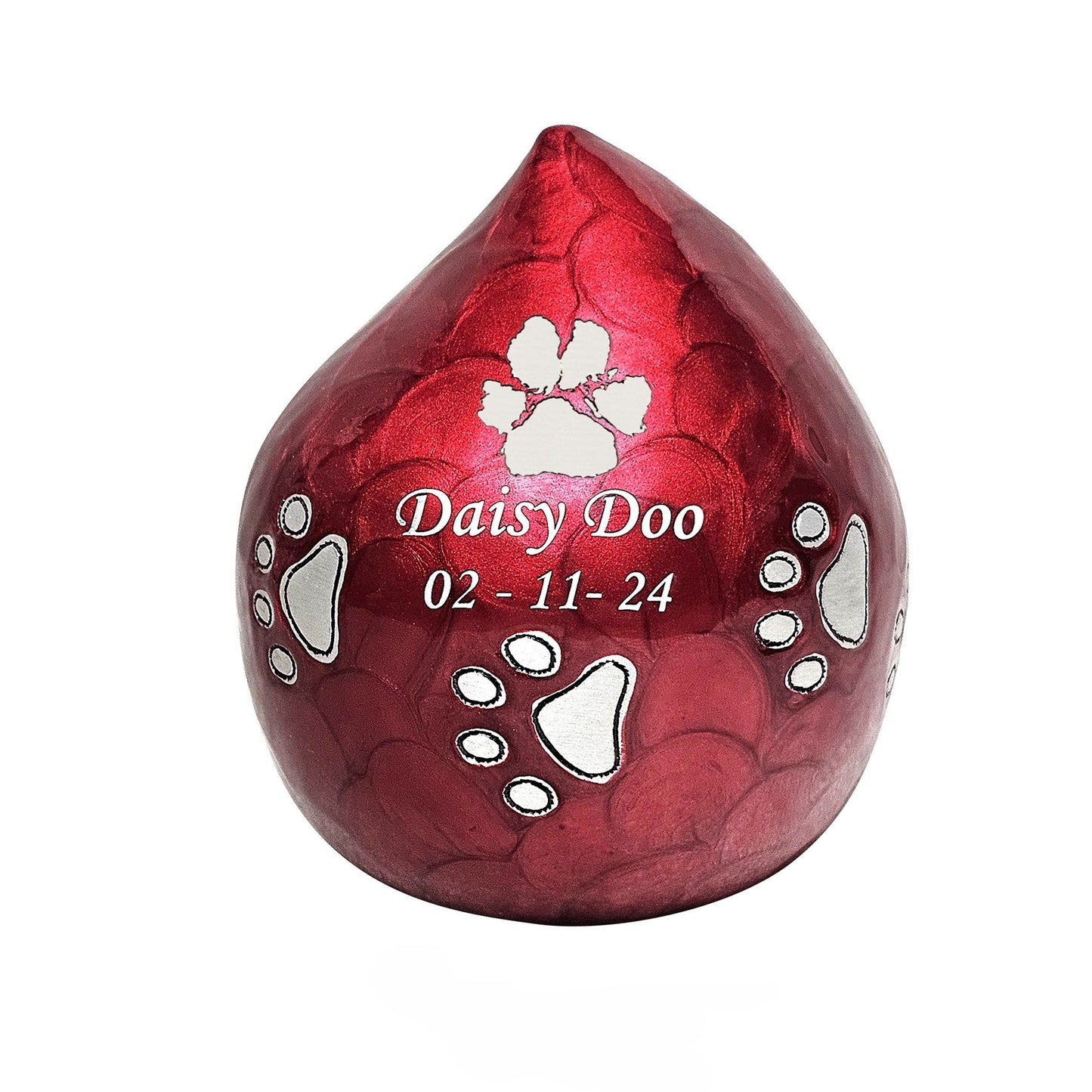 Red Teardrop Pet Urn – Perfectly Imperfect - For Pets upto 20kg/44lbs