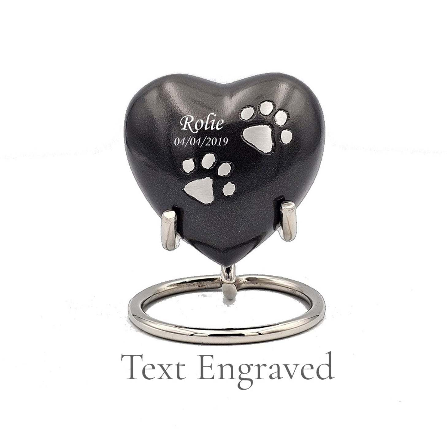 Small Grey Heart Pet Urn – Personalised - For Pets upto 2.1k0g/4.63lbs (Copy) - LFmemories - For Then, For Now, Forever.