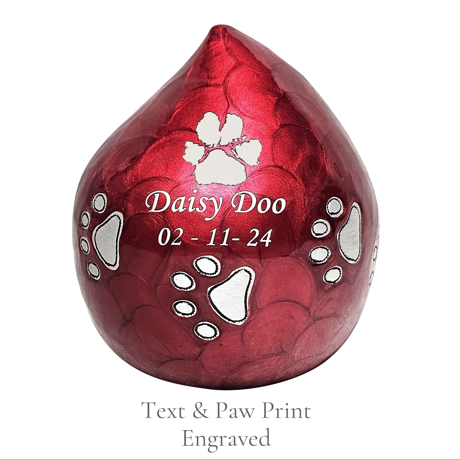 Text & PawPrint Engraved