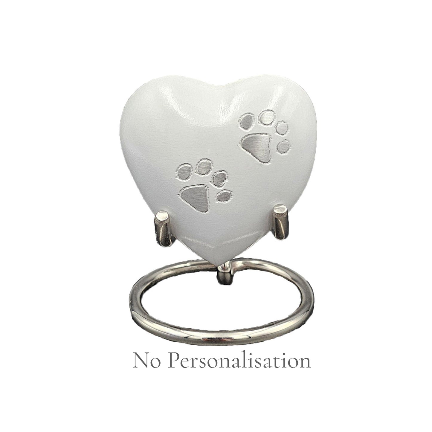 Small White Heart Pet Urn – Personalised - For Pets upto 2.1k0g/4.63lbs - LFmemories - For Then, For Now, Forever.