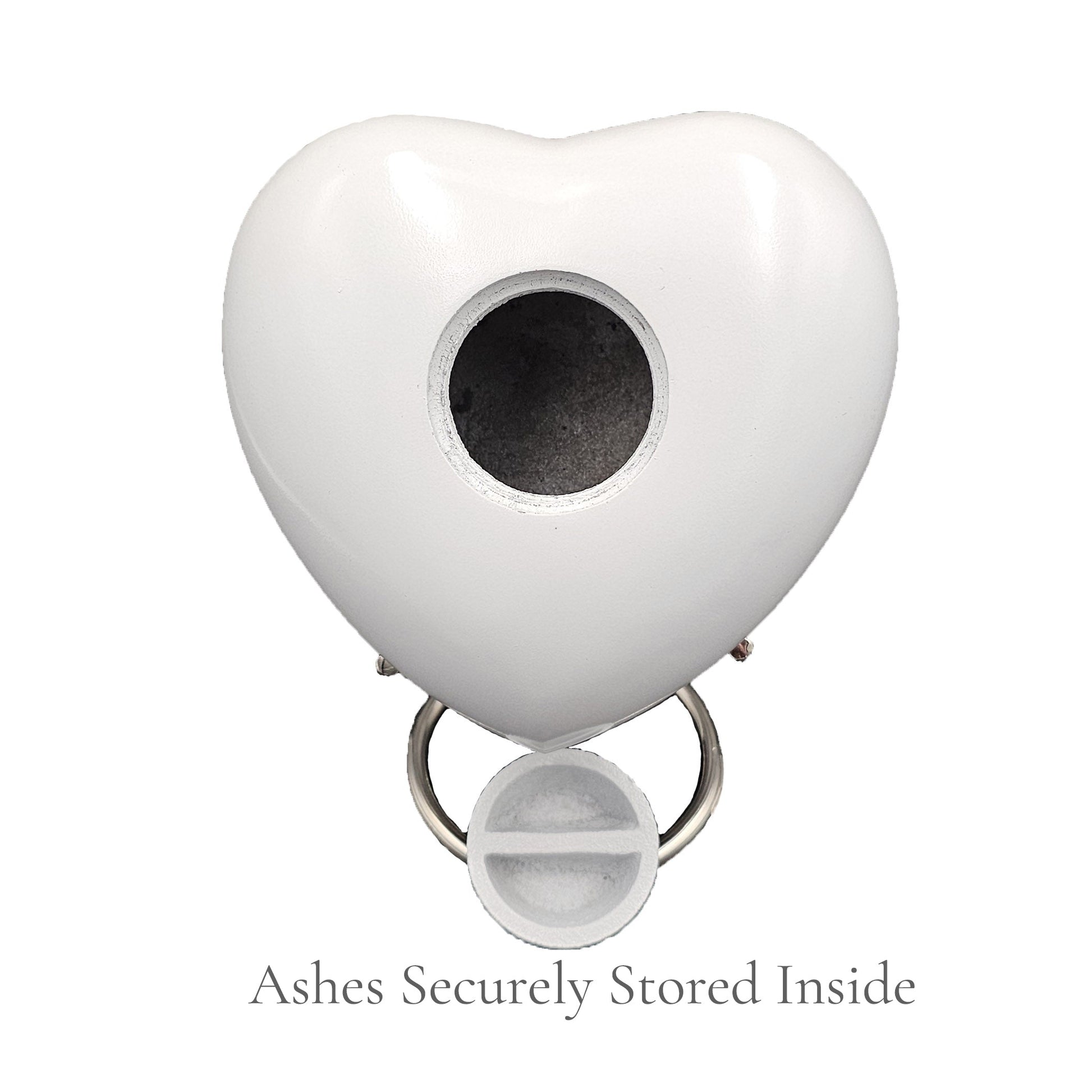 ashes stored in the back of the urn