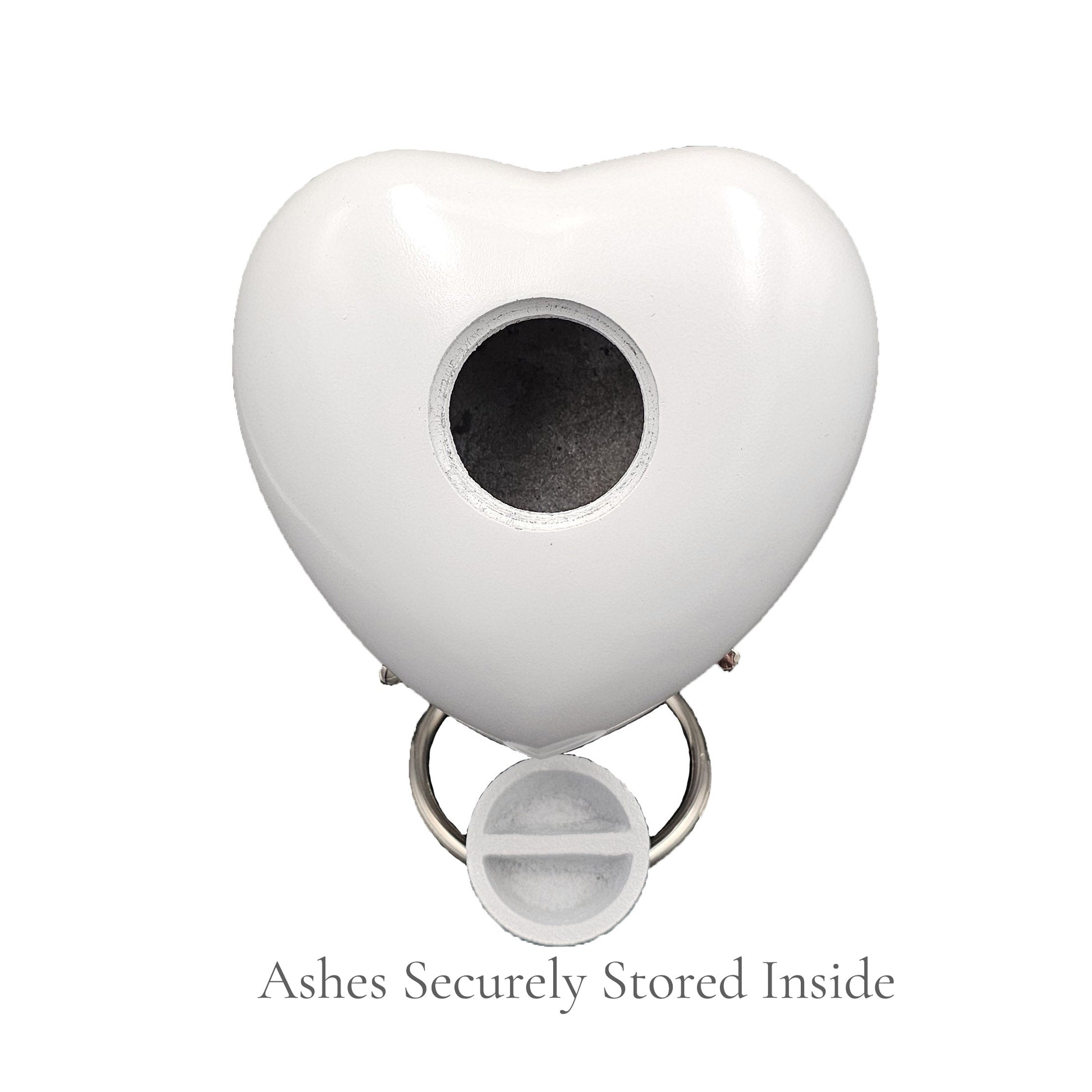 ashes stored in back of urn