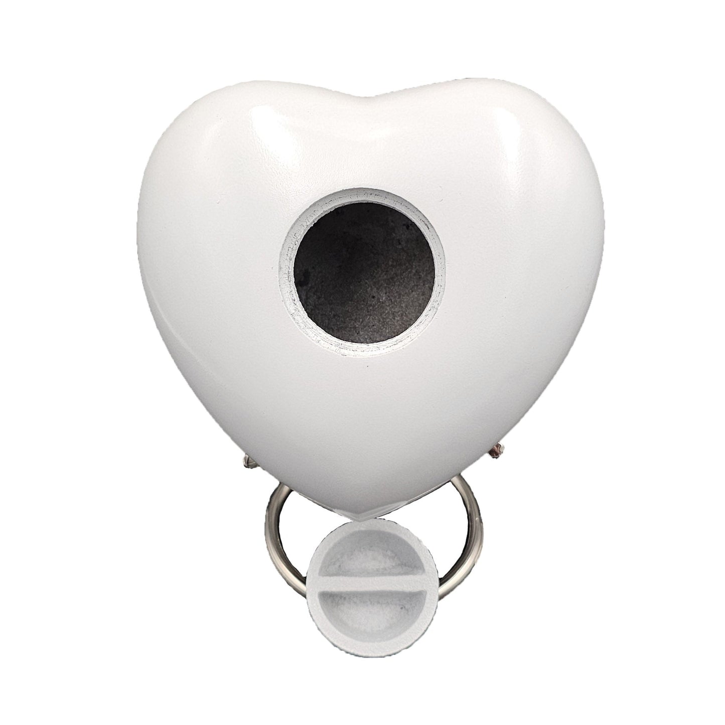 Large White Heart Pet Urn – Personalised - Living Forever Memories - For then, For now, Forever.