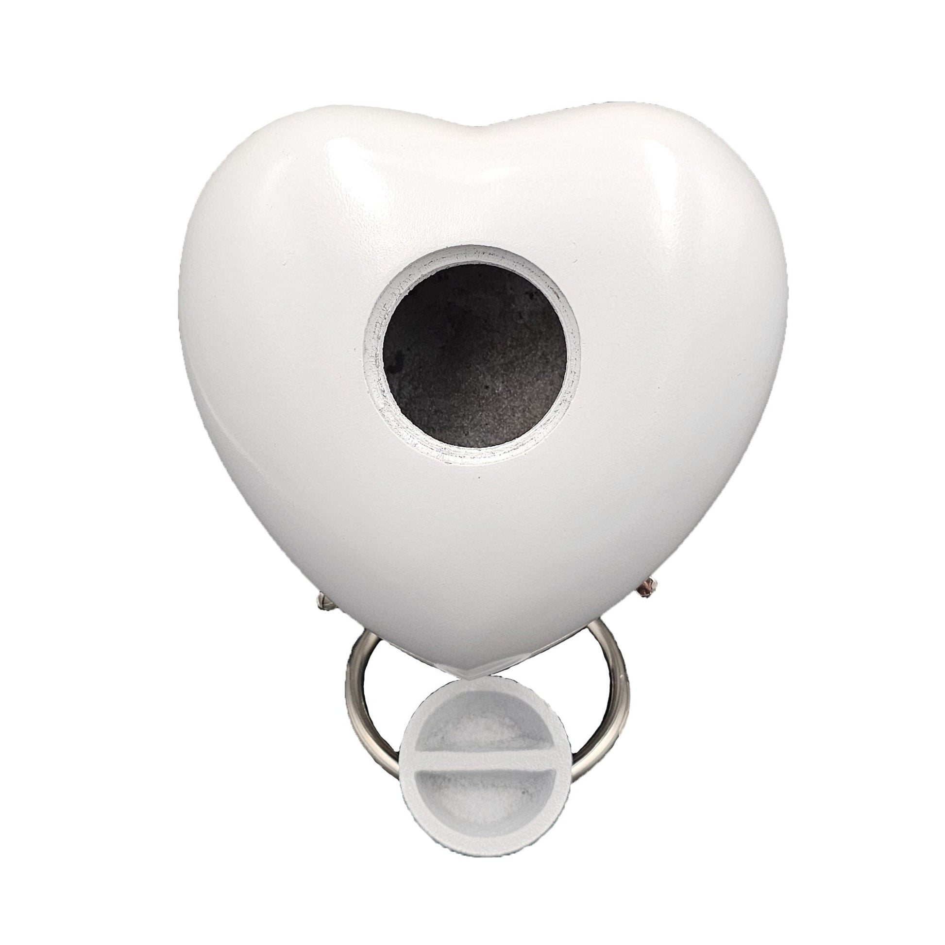Large White Heart Pet Urn – Personalised - Living Forever Memories - For then, For now, Forever.