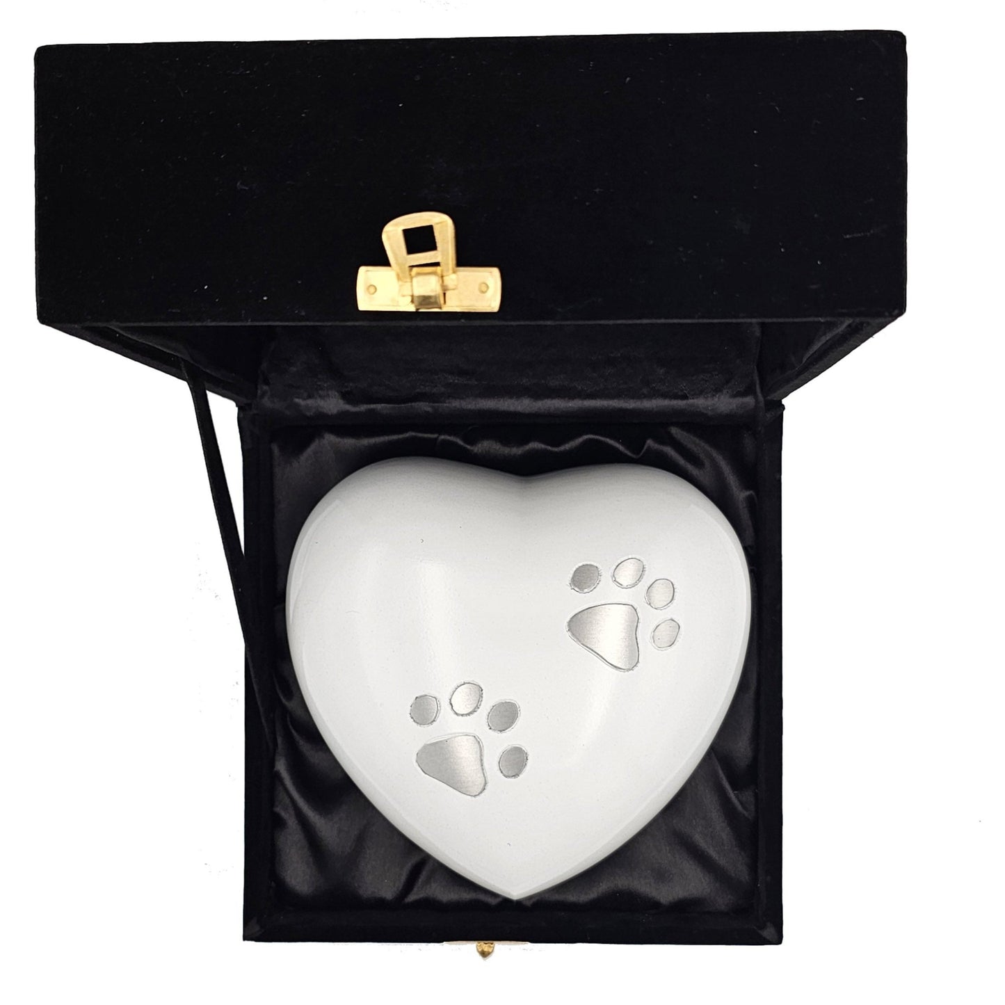 Large White Heart Pet Urn – Personalised - Living Forever Memories - For then, For now, Forever.