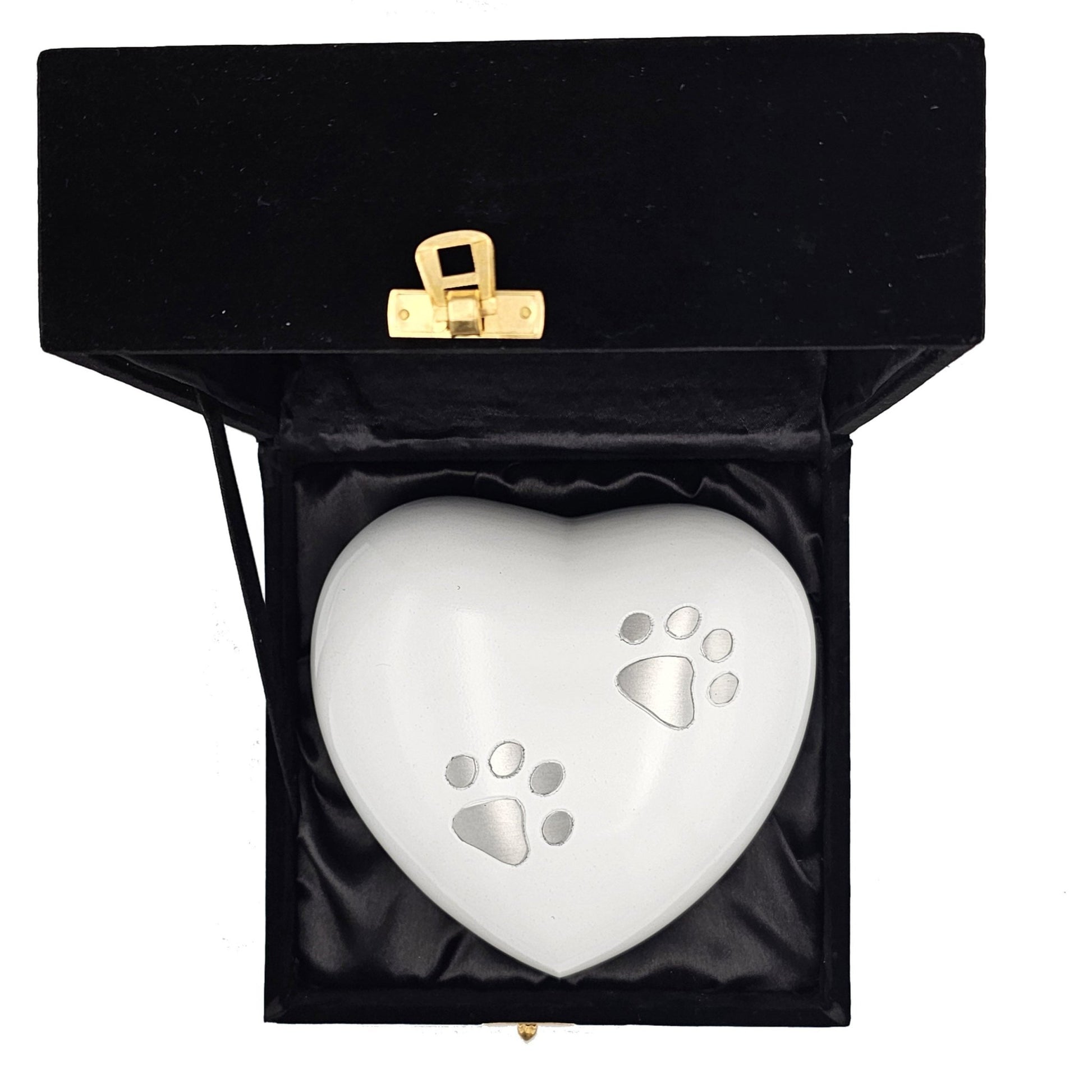 Large White Heart Pet Urn – Personalised - Living Forever Memories - For then, For now, Forever.