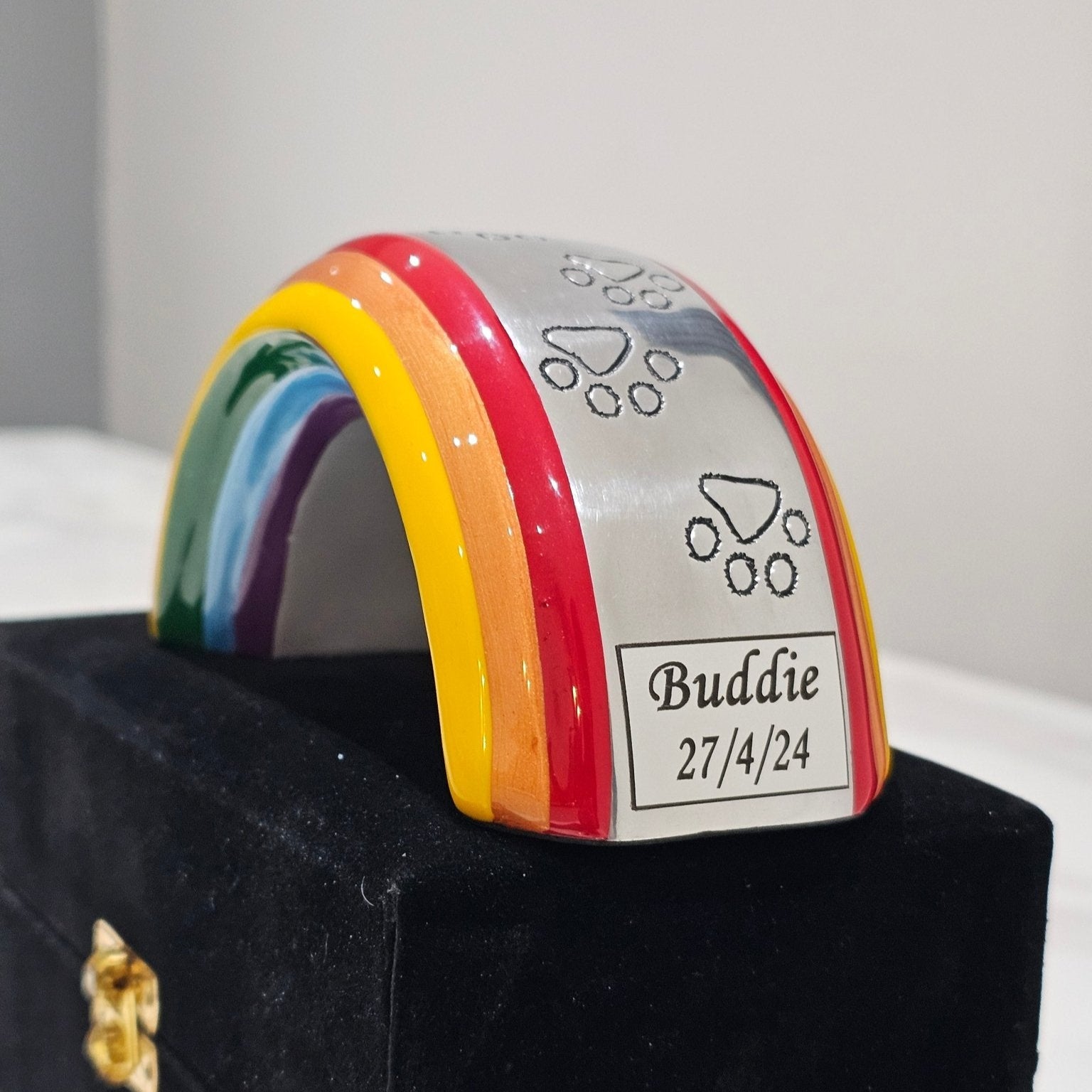 Personalised Keepsake Size Rainbow Bridge - Living Forever Memories - For then, For now, Forever.