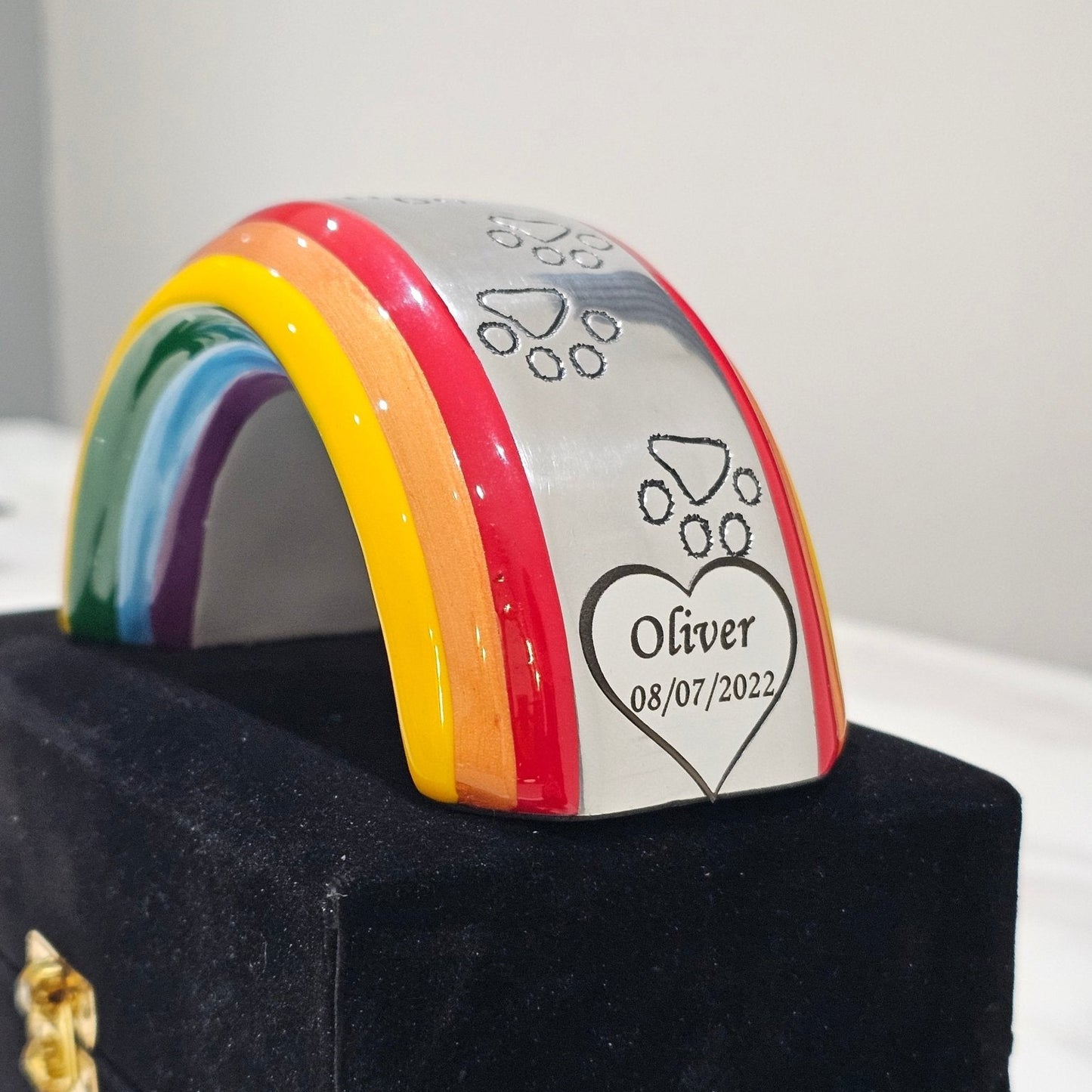 Personalised Keepsake Size Rainbow Bridge - Living Forever Memories - For then, For now, Forever.