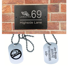 Load image into Gallery viewer, Bespoke Racing Door Plaque &amp; 50% OFF ACU Compliant ID Tags (Team/Bespoke Logos accepted) - LFmemories - For Then, For Now, Forever.