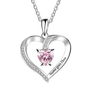 Birthstone Loving Heart Necklace - LFmemories - For Then, For Now, Forever.