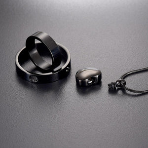 Dual Ring Loving Heart Necklace Urn. - LFmemories - For Then, For Now, Forever.