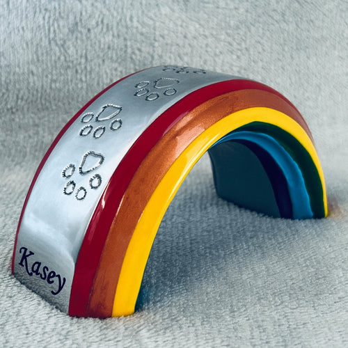 Keepsake, Personalised, Engrave Rainbow Bridge, Cat, Dog, Pet Loss Cremation Urn, Ashes Holder, Handmade, FREE Delivery, FREE Velvet Box&Bag - LFmemories - For Then, For Now, Forever.
