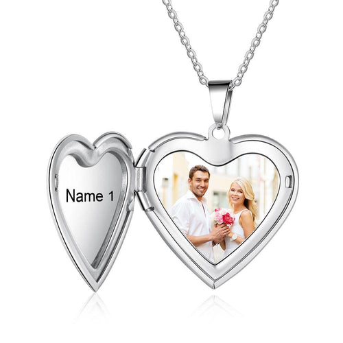 Personalised Photo Heart Necklace Locket - LFmemories - For Then, For Now, Forever.